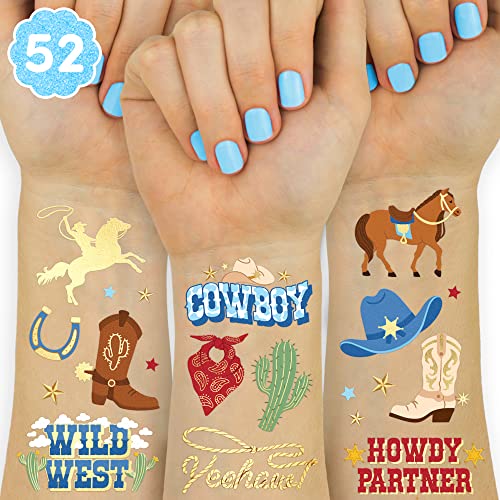 XO Fetti Cowboy Temporary Tattoos for Kids