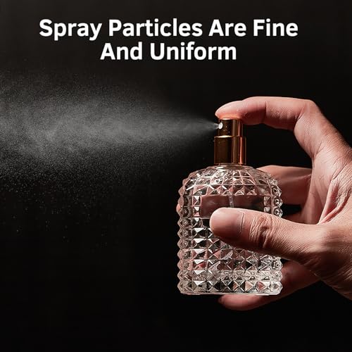 2 Pack 50ml Refillable Spray Perfume Bottles Clear Atomizer with Gold Silver Finish