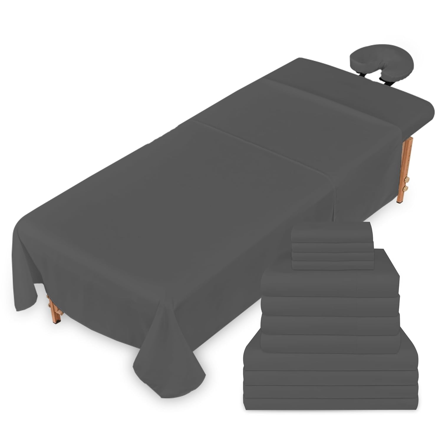 XOLLOZ Massage Table Sheets Set 4-Piece Gray Bundle