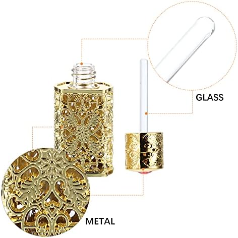 Hollow Metal Essential Oil Dropper Bottle Portable Refillable Perfume Vial