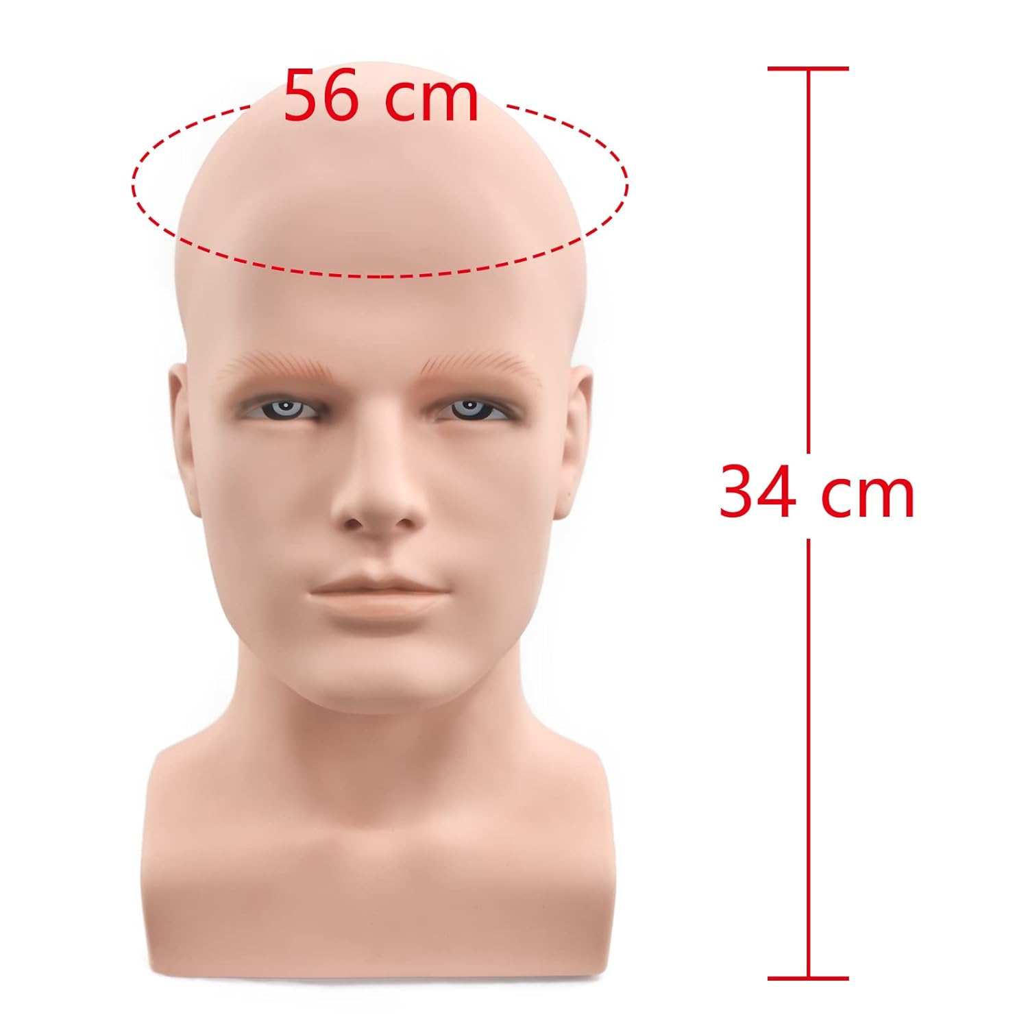 FanLin Male Mannequin Head for Wig and Accessory Display