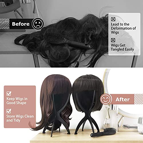 Dreamlover Wig Stand for 3 Wigs Black 142 Inch Height