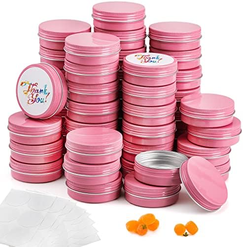 Foraineam 48 Pack 2 Oz Screw Top Aluminum Tin Cans