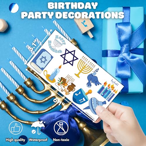 100 PCS Happy Hanukkah Temporary Tattoos Sticker
