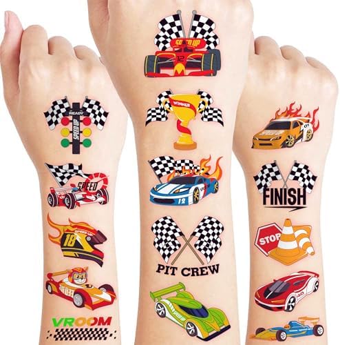 96 PCS Racing Car Temporary Tattoos for Kids
