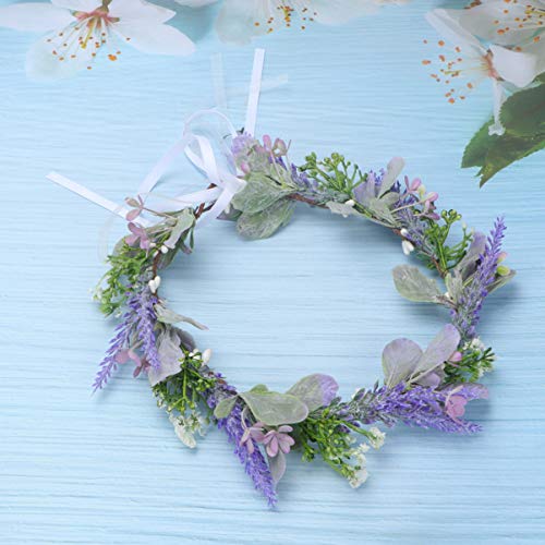 Beaupretty Lavender Flower Crown Headband for Women
