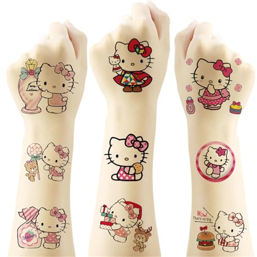 40pcs Temporary Cat Tattoos for Kids Birthday Party Supplies