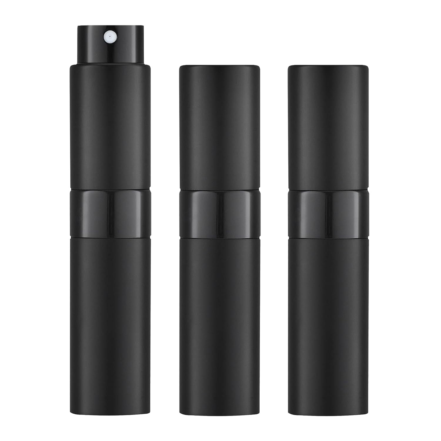 LISAPACK 8ML Perfume Spray Bottle Set 3PCS Portable Travel Dispenser Black