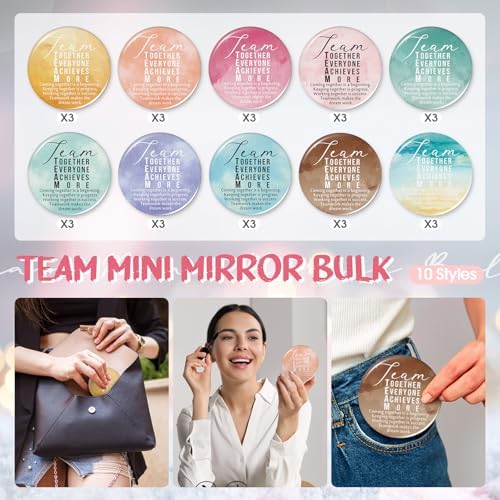 30 Pcs Team Employee Appreciation Compact Mirrors