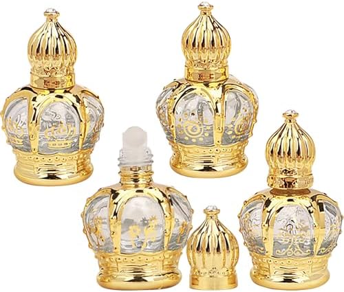 4 Pack Art Deco Roller Bottles For Essential Oils And Travel