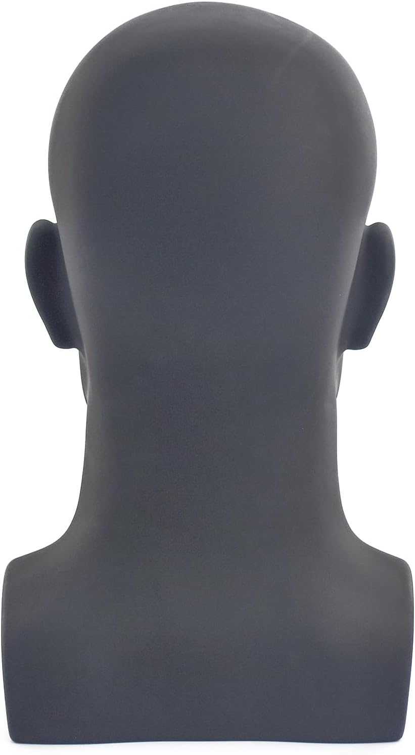 PVC Mannequin Head Black Male Display Dummy Stand 1