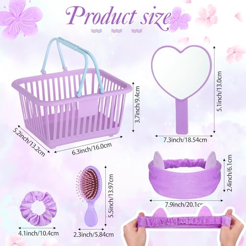 32 Pcs Spa Party Supplies Set with 8 Mirrors and 8 Headbands