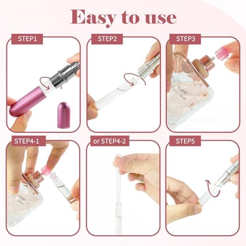 4PCs Mini Perfume Travel Bottles Refillable 5ML Spray Containers for Men Women