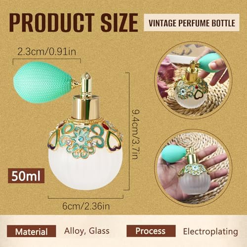 Small Vintage Perfume Bottle 50ml Refillable Atomizer