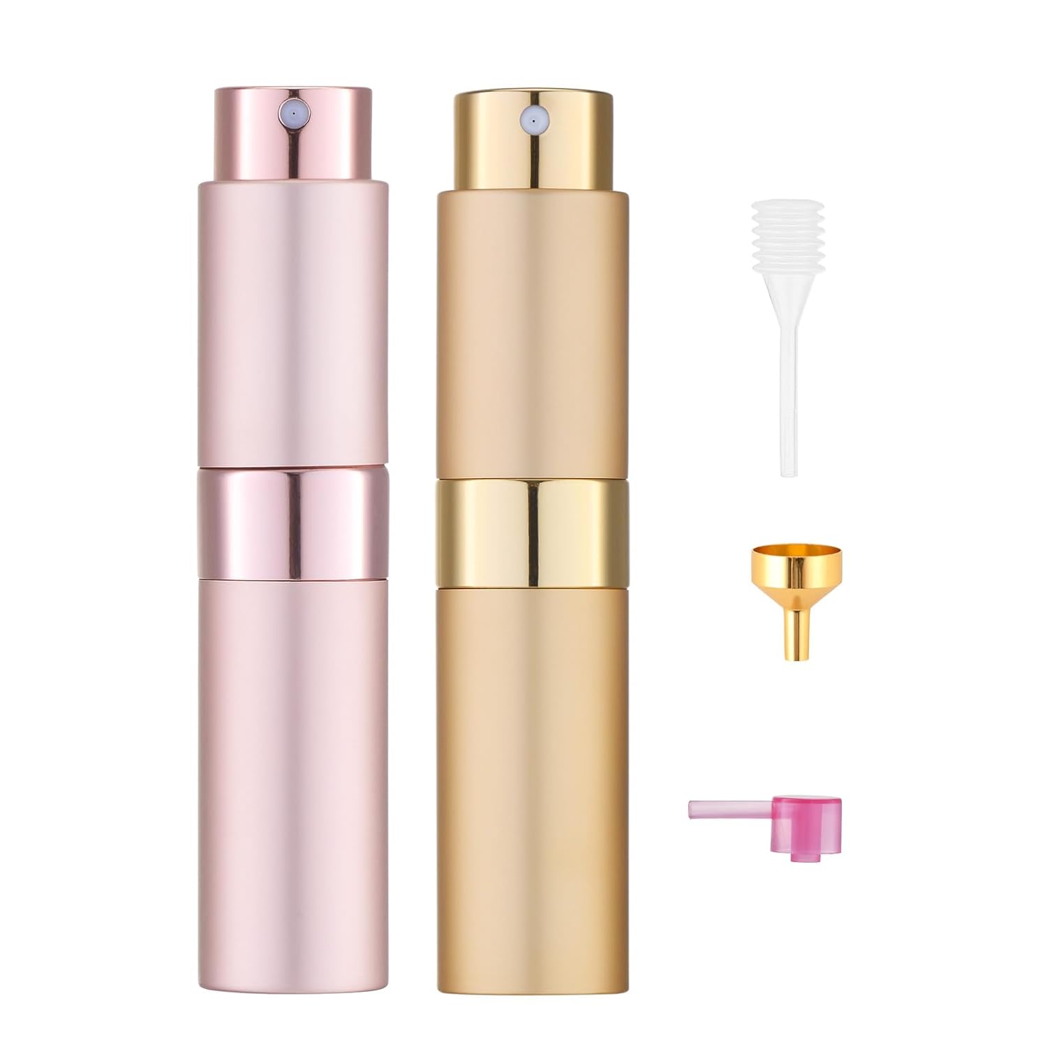 Tekson 8ml Refillable Perfume Atomizer Bottle Pink Gold
