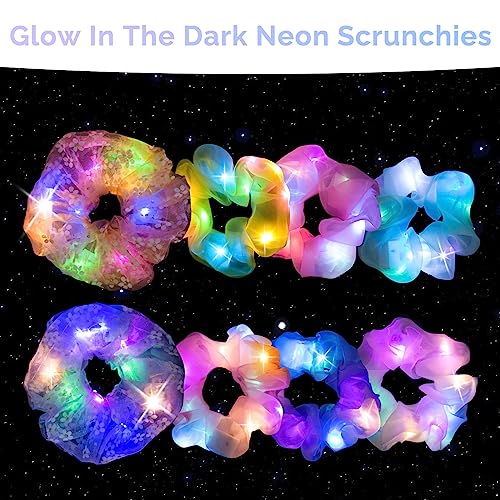 8 Pcs LED Scrunchies for Women - Glow in the Dark