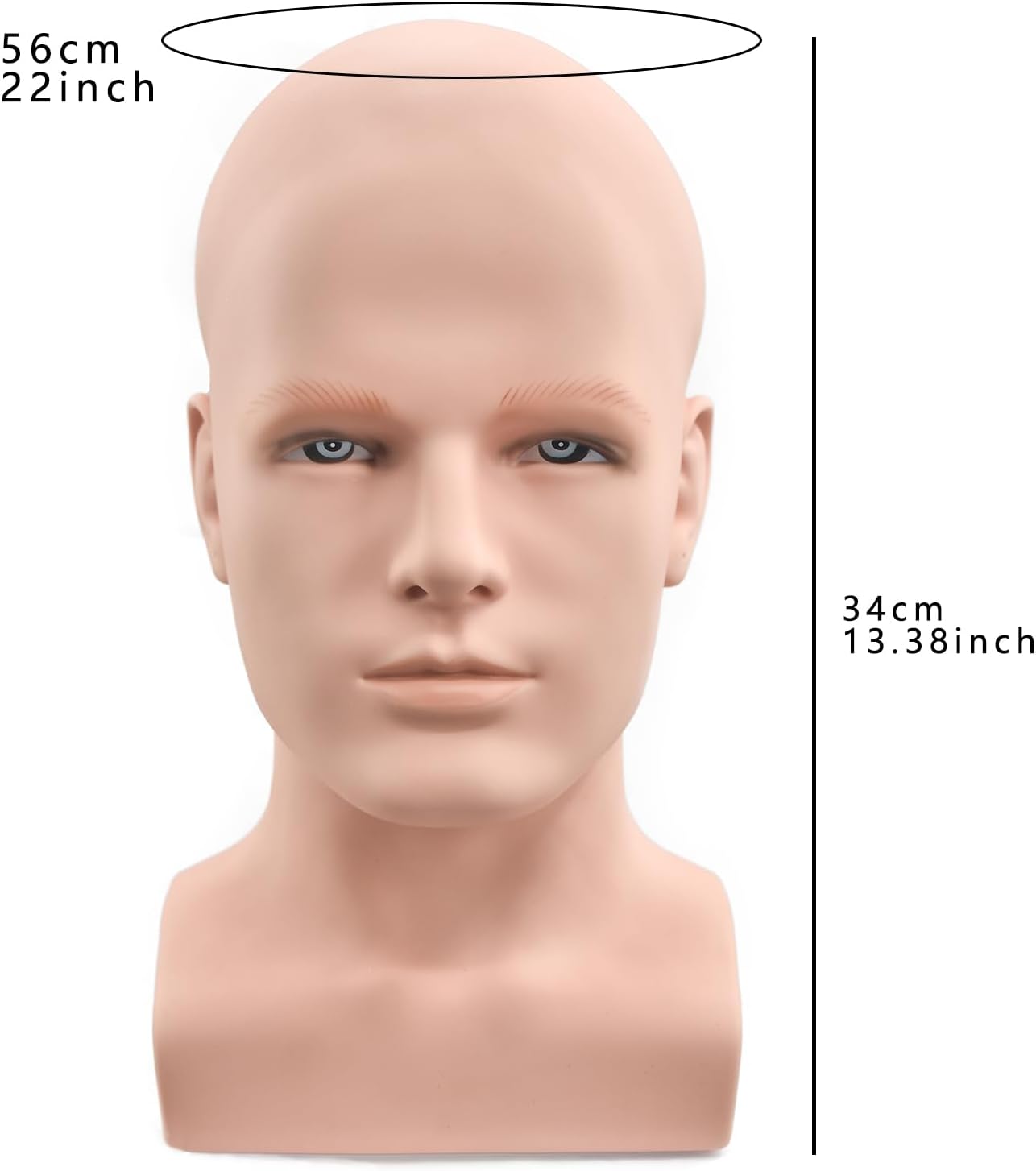 Professional PVC Male Mannequin Head for Display