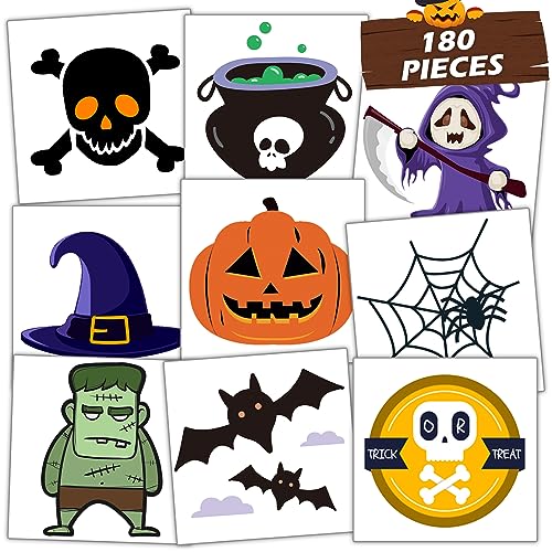 180pcs Halloween Temporary Tattoos for Kids