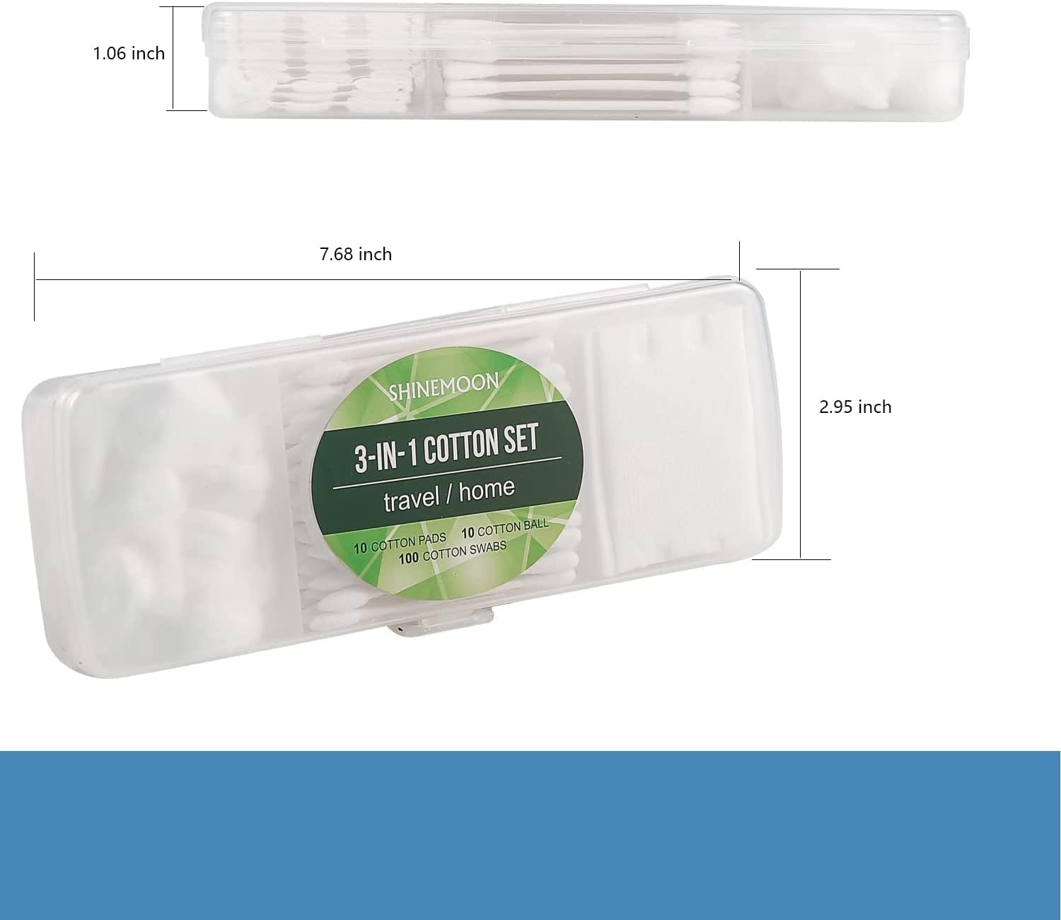 SHINEMOON Travel Cotton Swabs Set 3 Pack