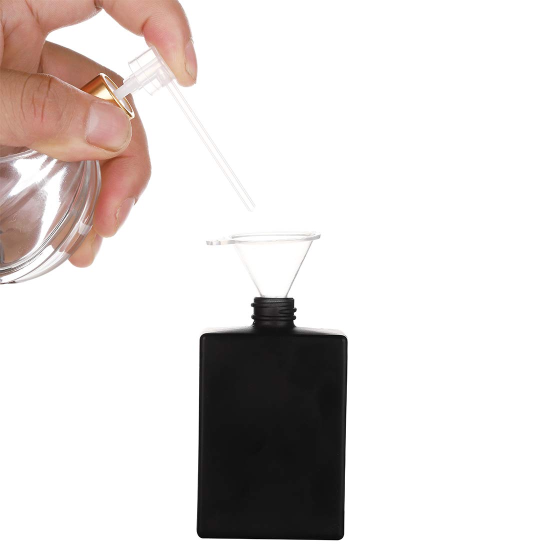6 Pack 30ml Black Refillable Perfume Bottles with Metal Sprayer