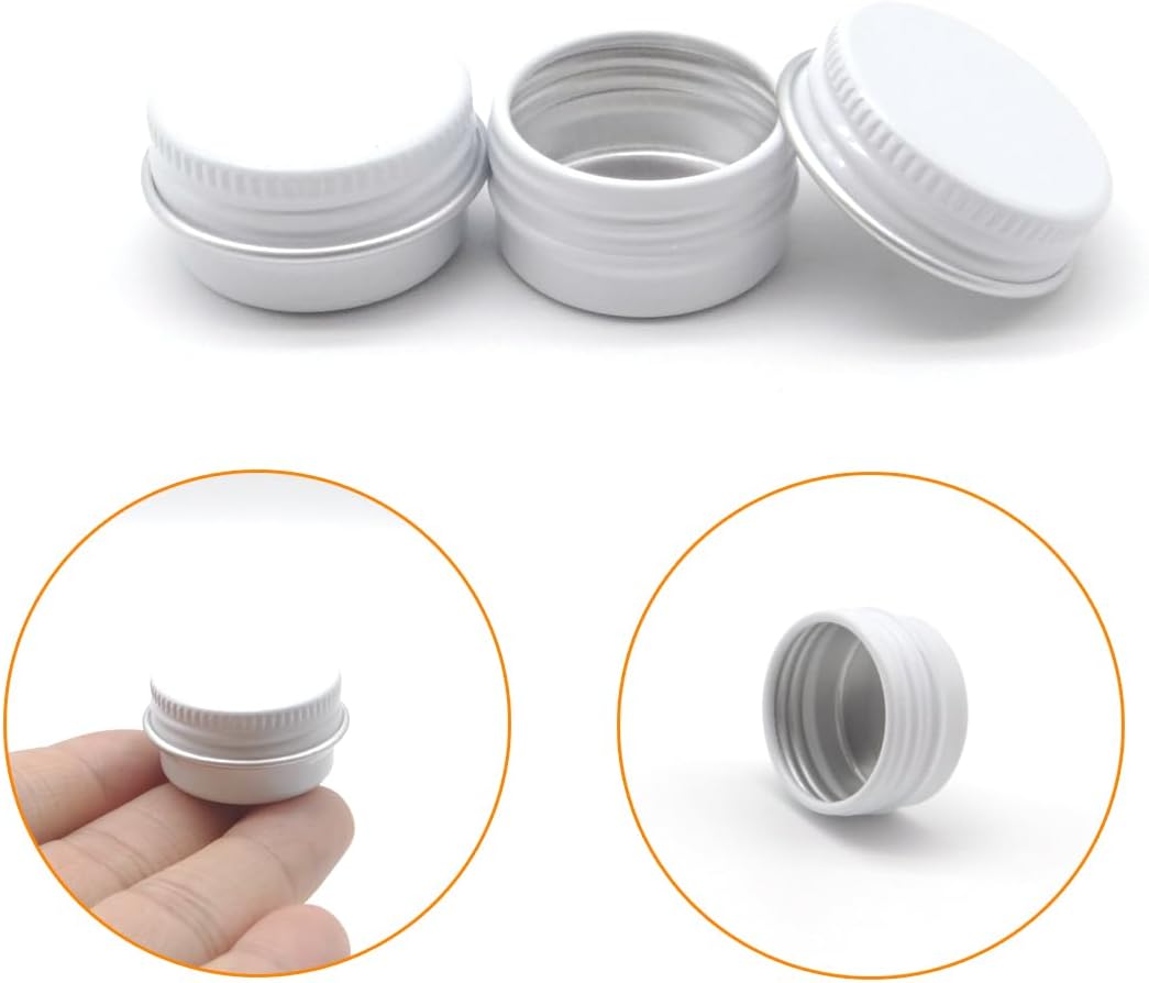 30 Pack 5 ml White Lip Balm Tins with Screw Lid