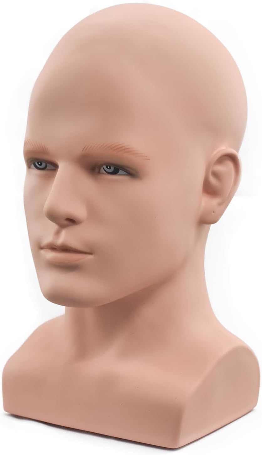 Professional PVC Male Mannequin Head for Display