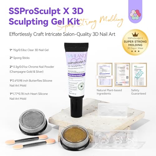 SAVILAND 3D Sculpting Gel Kit for Nail Art