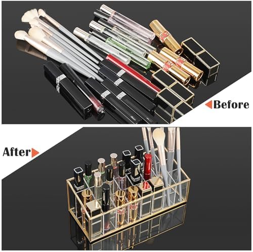 ELLDOO Rollerball Perfume Organizer 24 Acrylic Storage Case