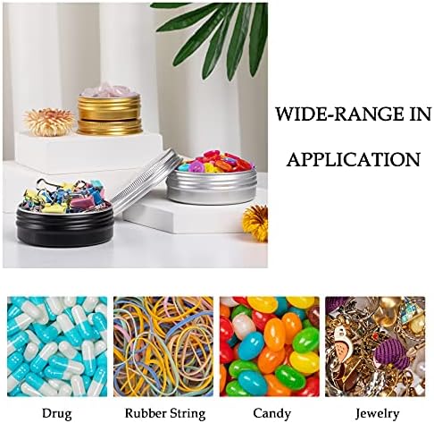 1 oz 30ml Gold Aluminum Tin Jar with Screw Lid Pack of 32