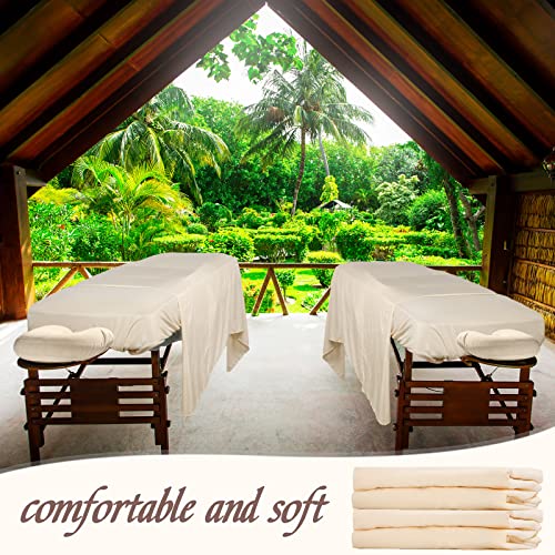 Oudain 6 Set Microfiber Massage Table Sheets Natural