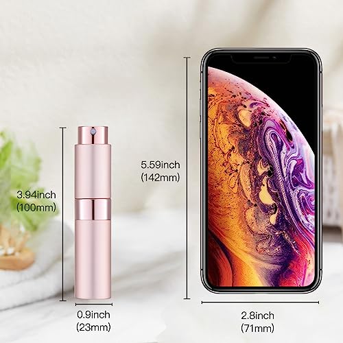 Tekson 8ml Refillable Perfume Atomizer Bottle Pink Gold