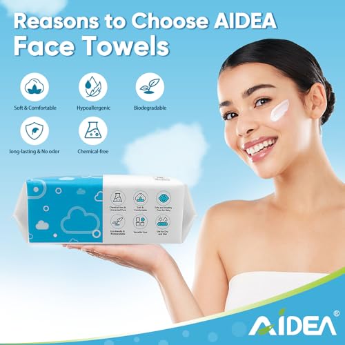 AIDEA Face Towels 600 Ct Disposable Wipes for Sensitive Skin