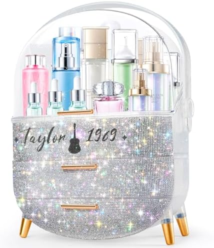 Teen Girls Makeup Organizer with Clear Compartment and Drawers