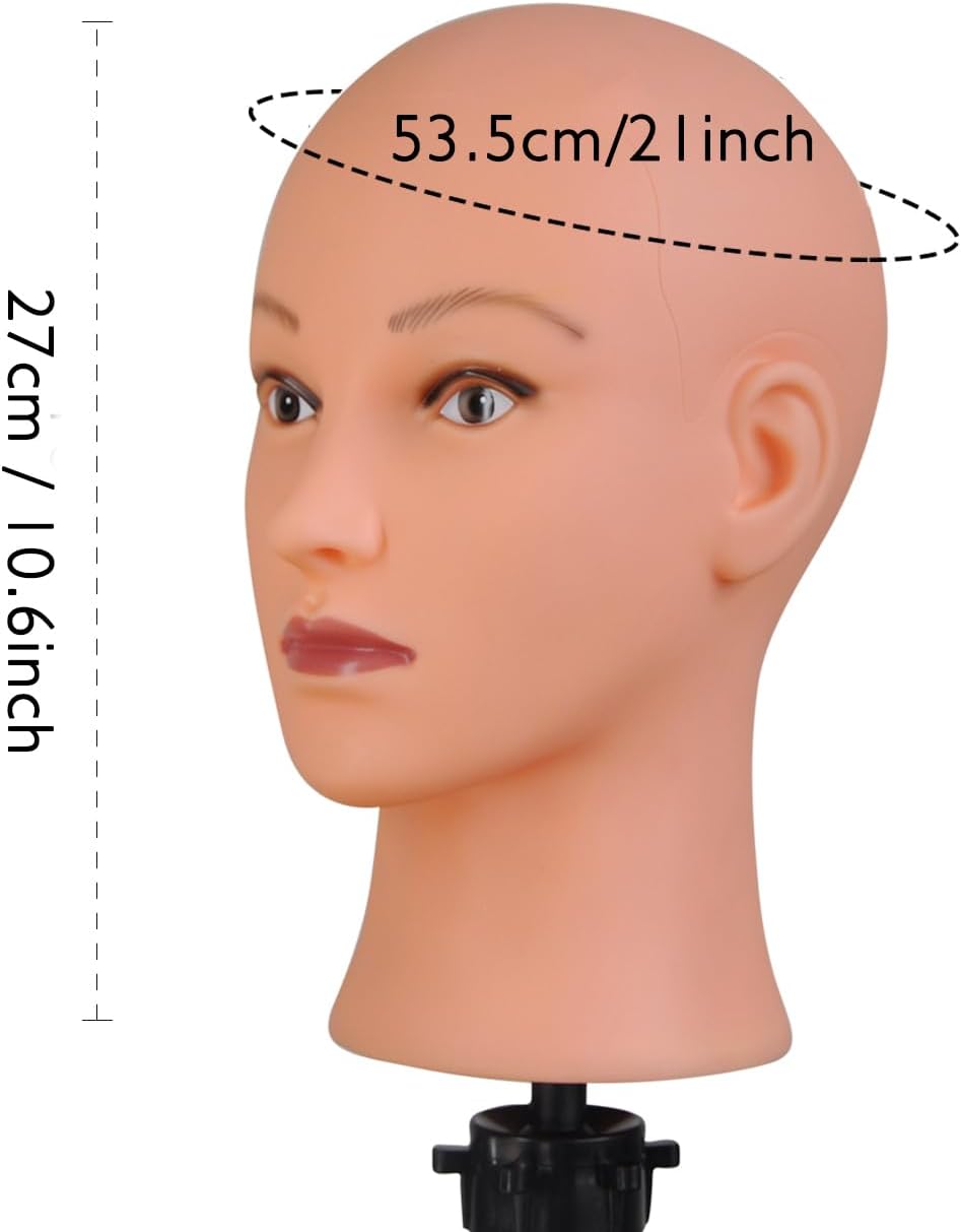 Soft Bald Mannequin Head for Wig Display and Glasses