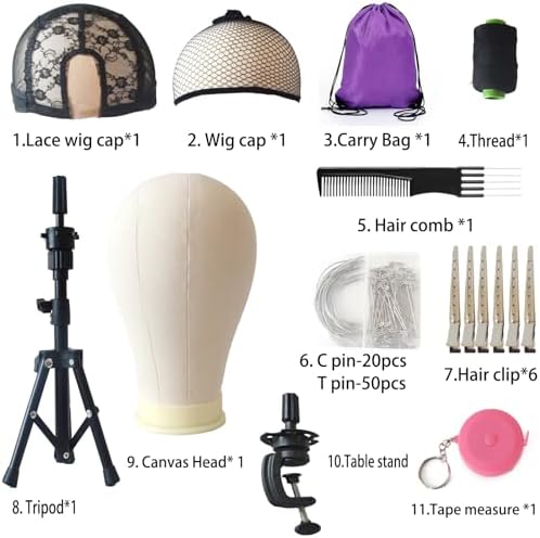 Adjustable Wig Stand with Mannequin Head 23 Inch