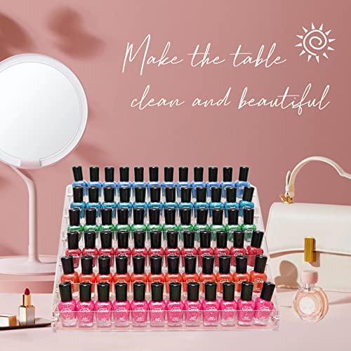 Acrylic Nail Polish Organizer Stand 6 Tier Holds 72 Bottles