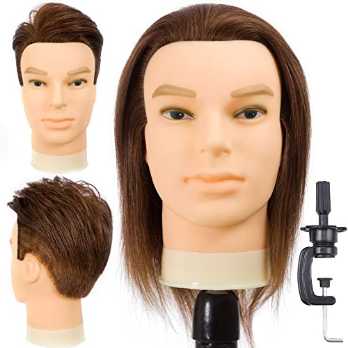 DIRUISI Male Mannequin Head with Human Hair