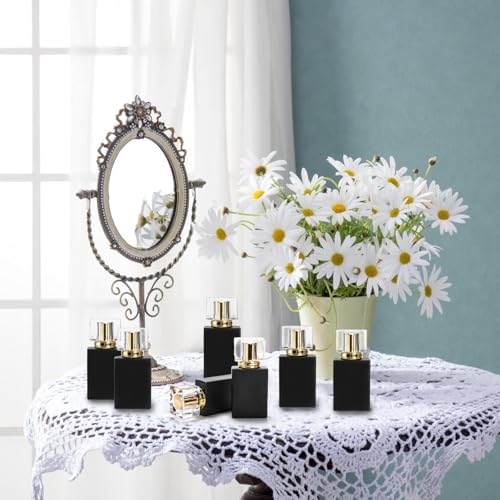 Foraineam 8 Pack Black Refillable Perfume Bottles