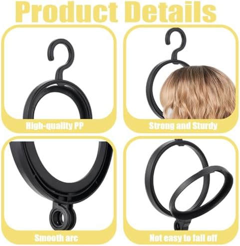 5 Pcs Foldable Wig Hangers with 5 Hooks Portable Wig Organizer Stand