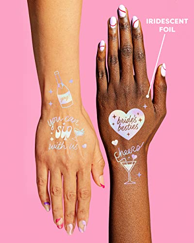 Xo Fetti Cheers Bachelorette Temporary Tattoos - 40 Iridescent Styles