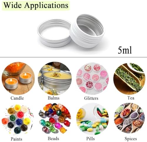 30 Pack 5 ml White Lip Balm Tins with Screw Lid