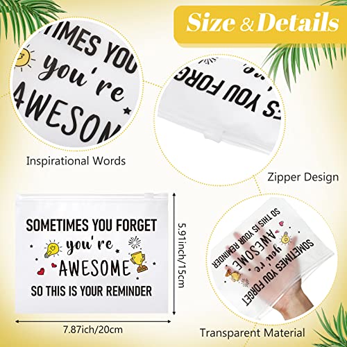 Reginary 50 Pcs Inspirational Makeup Bags with Zipper