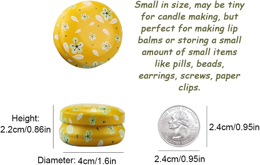 12 Pcs Mini Tinplate Candle Tins with Lids