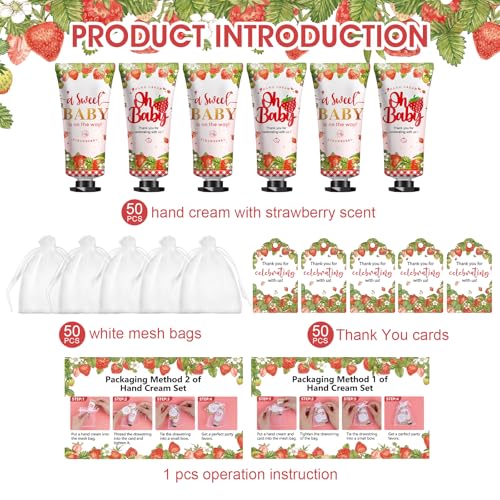 50 Pack Strawberry Hand Cream Gift Sets