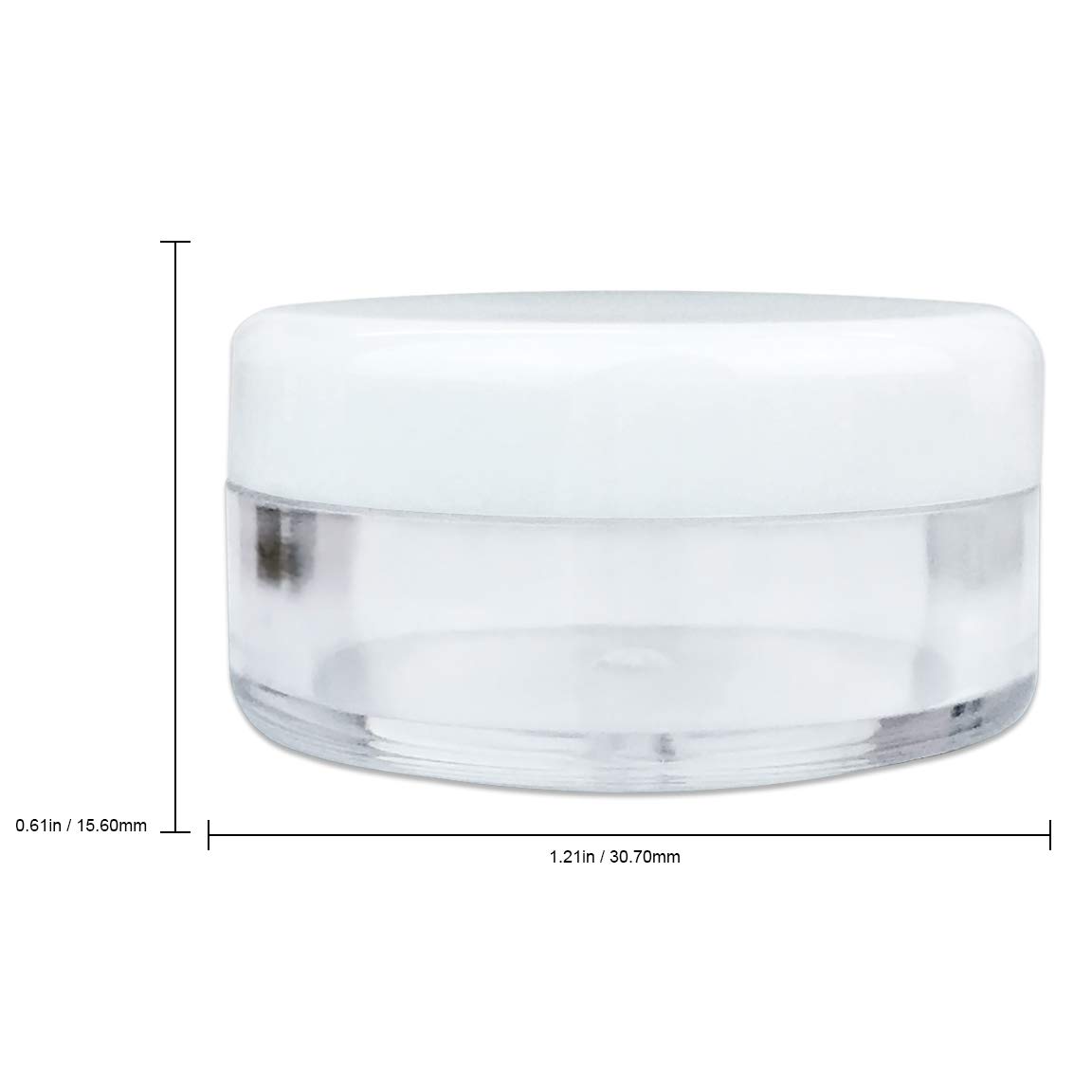 2000 Pcs Beauticom 5G5mL Clear Jars with White Lids