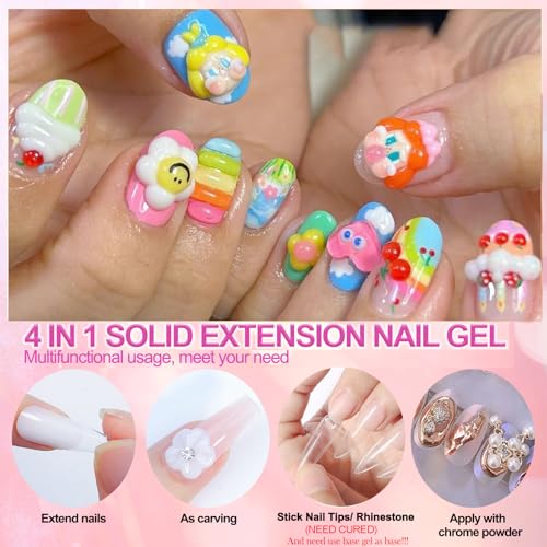 YEPYEPGO Solid Sculpture Gel for Nails 21oz Clear