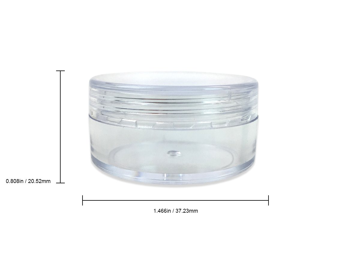 Beauticom 10G Clear Round Jars with Screw Cap - 1000 Pieces BPA Free