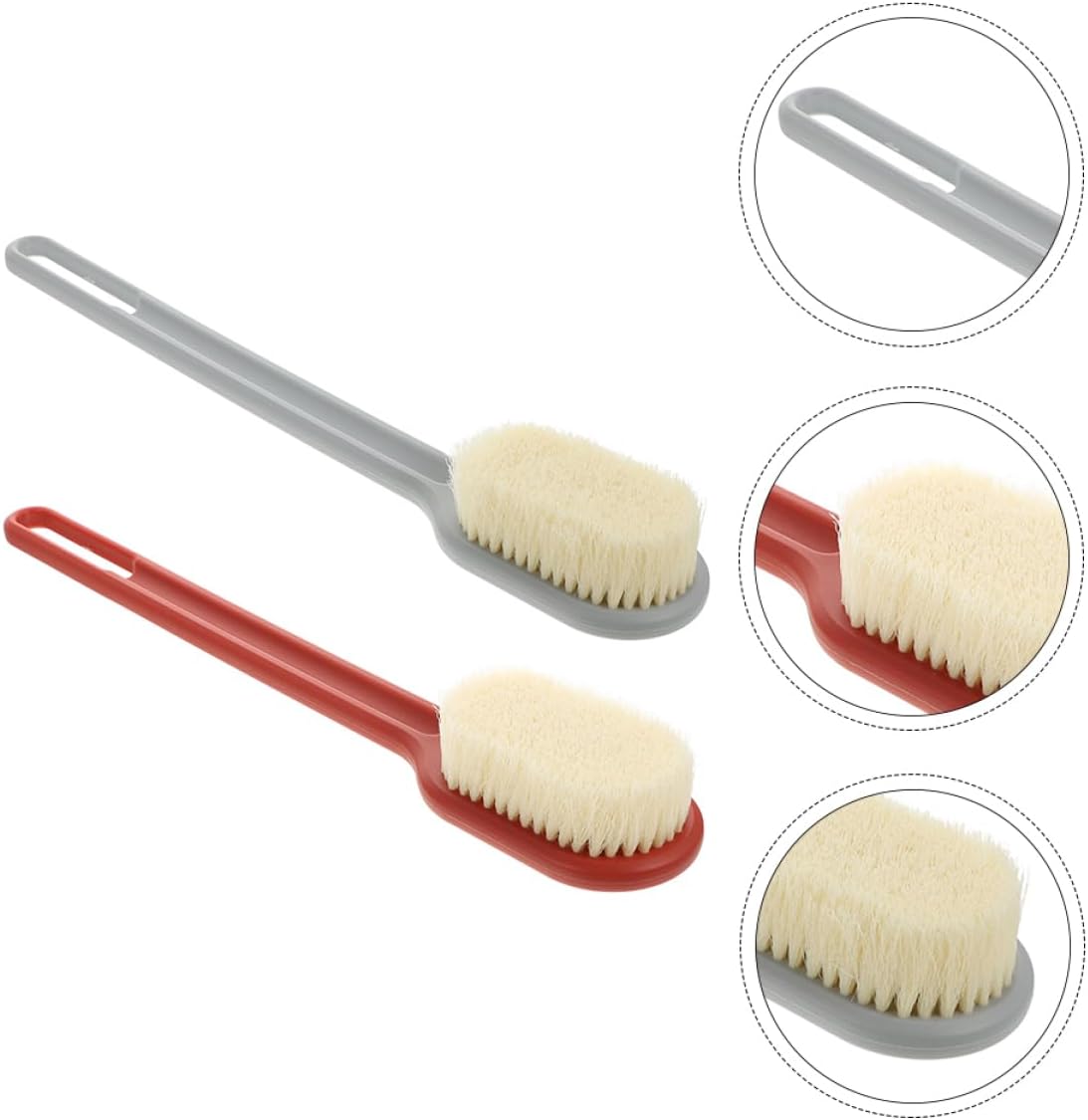 2pcs Long Handle Body Brush for Exfoliation and Back Scrubbing