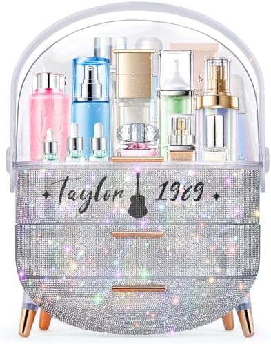 Teen Girls Makeup Organizer with Clear Compartment and Drawers