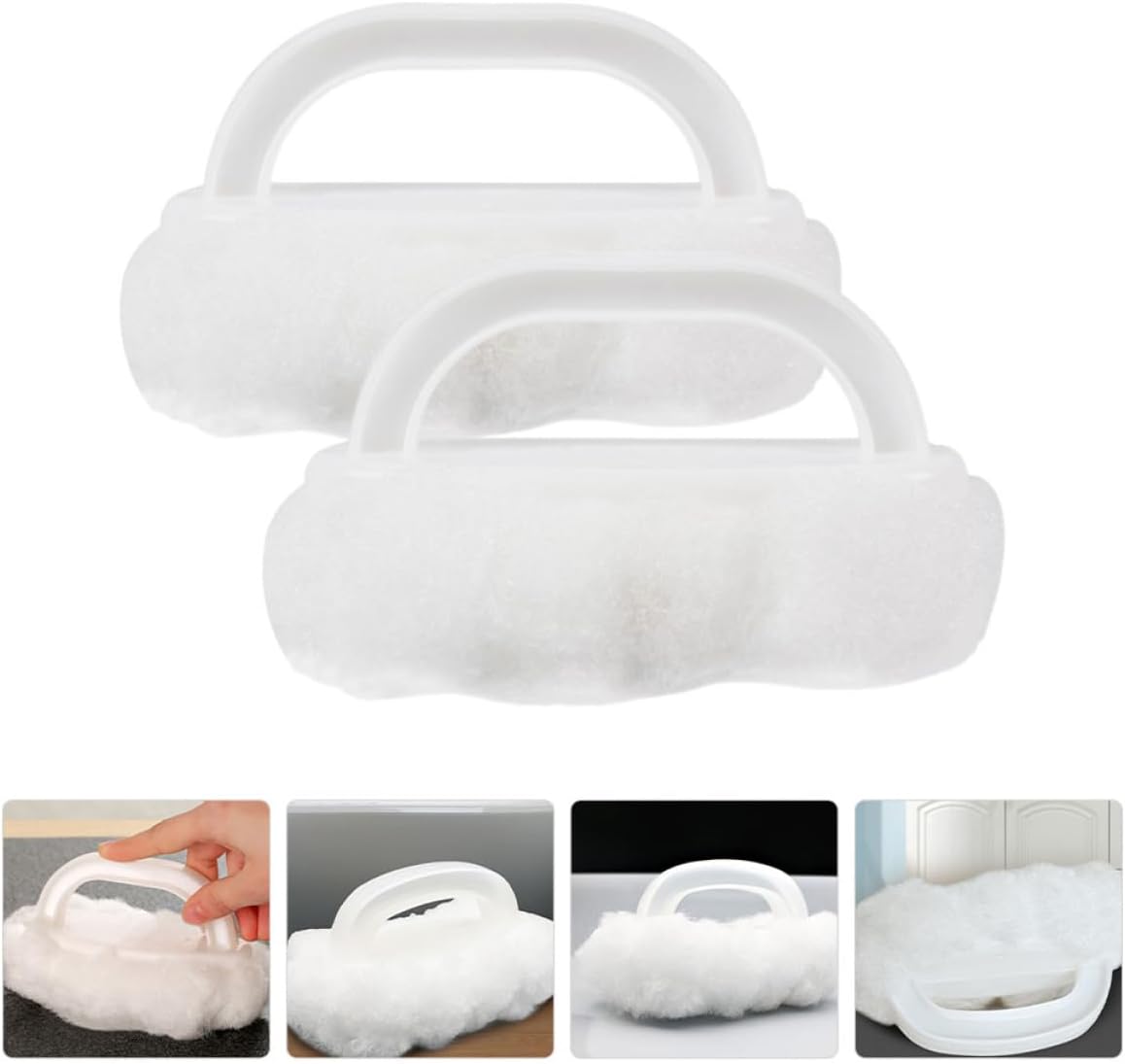 2pcs Soft Bathtub Brush with Handle for Bathroom Cleaning
